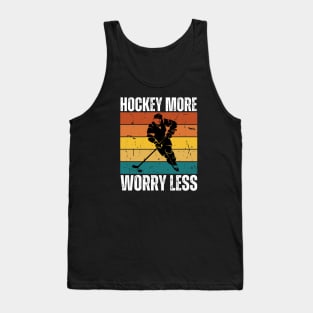 Vintage Sunset Hockey More Worry Less Tank Top